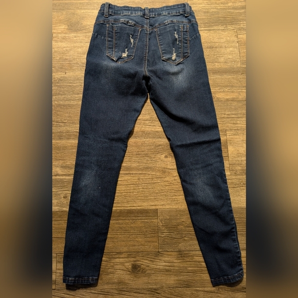 Wax Jean 'Butt I Love You' Women's Push-up High Rise Ripped Skinny Jeans - Picture 4 of 10